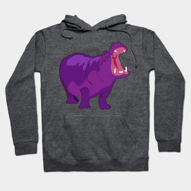 Purple Hippo Hoodie by LyddieDoodles